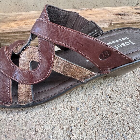 JOSEF SEIBEL BROWN LEATHER SANDALS WOMEN'S US SIZE 6 (EU SIZE 36) COMFORT SHOE - Picture 8 of 13